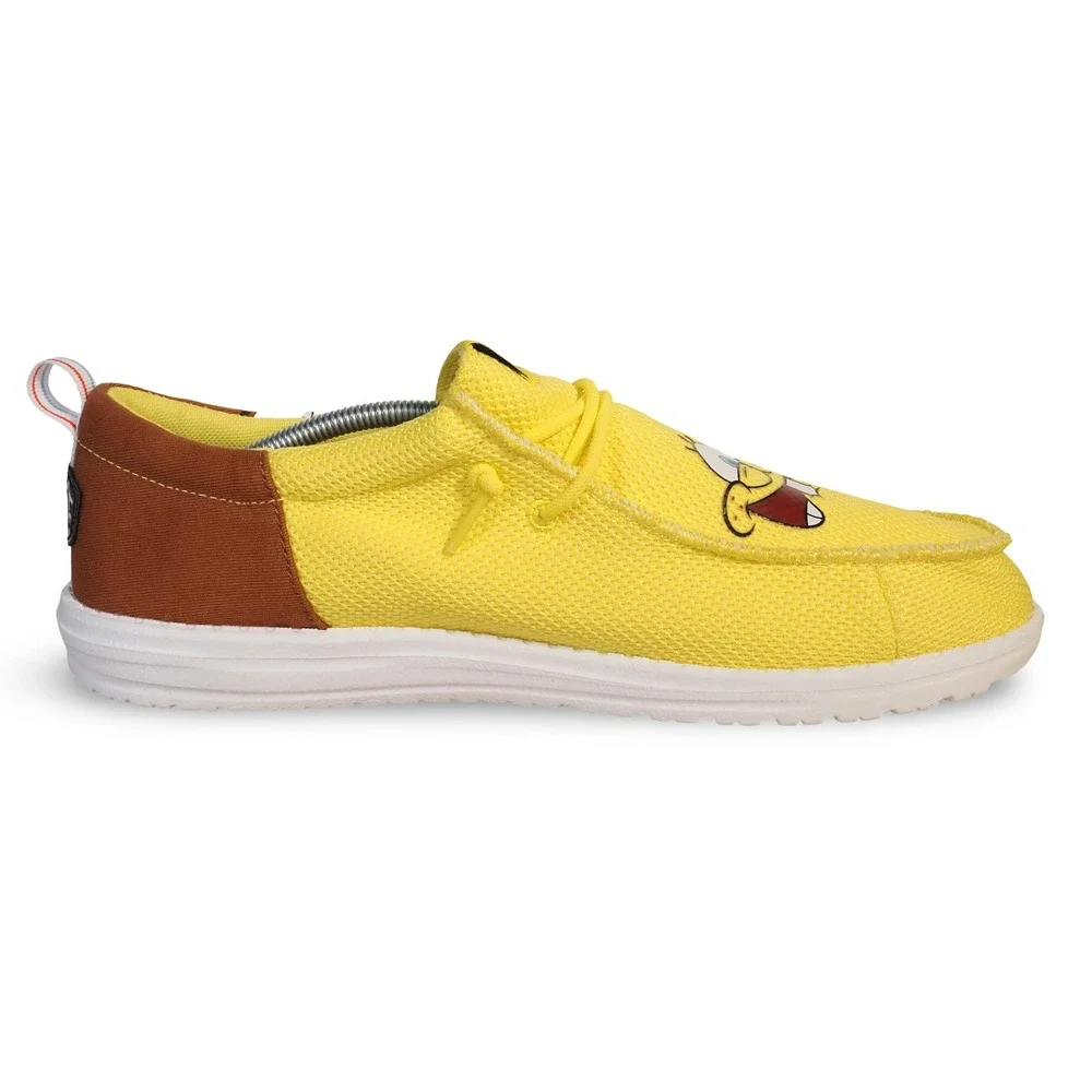Hey Dude Wally Funk Spongebob Squarepants Yellow Brown Men's 10 Shoes NEW